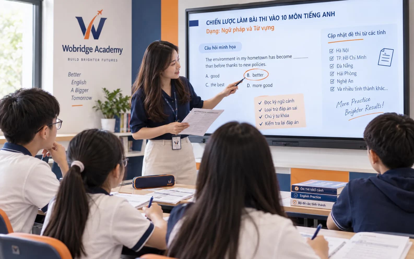 Giáo viên Wobridge hướng dẫn chiến lược làm bài thi vào 10 cho học sinh lớp 7-9