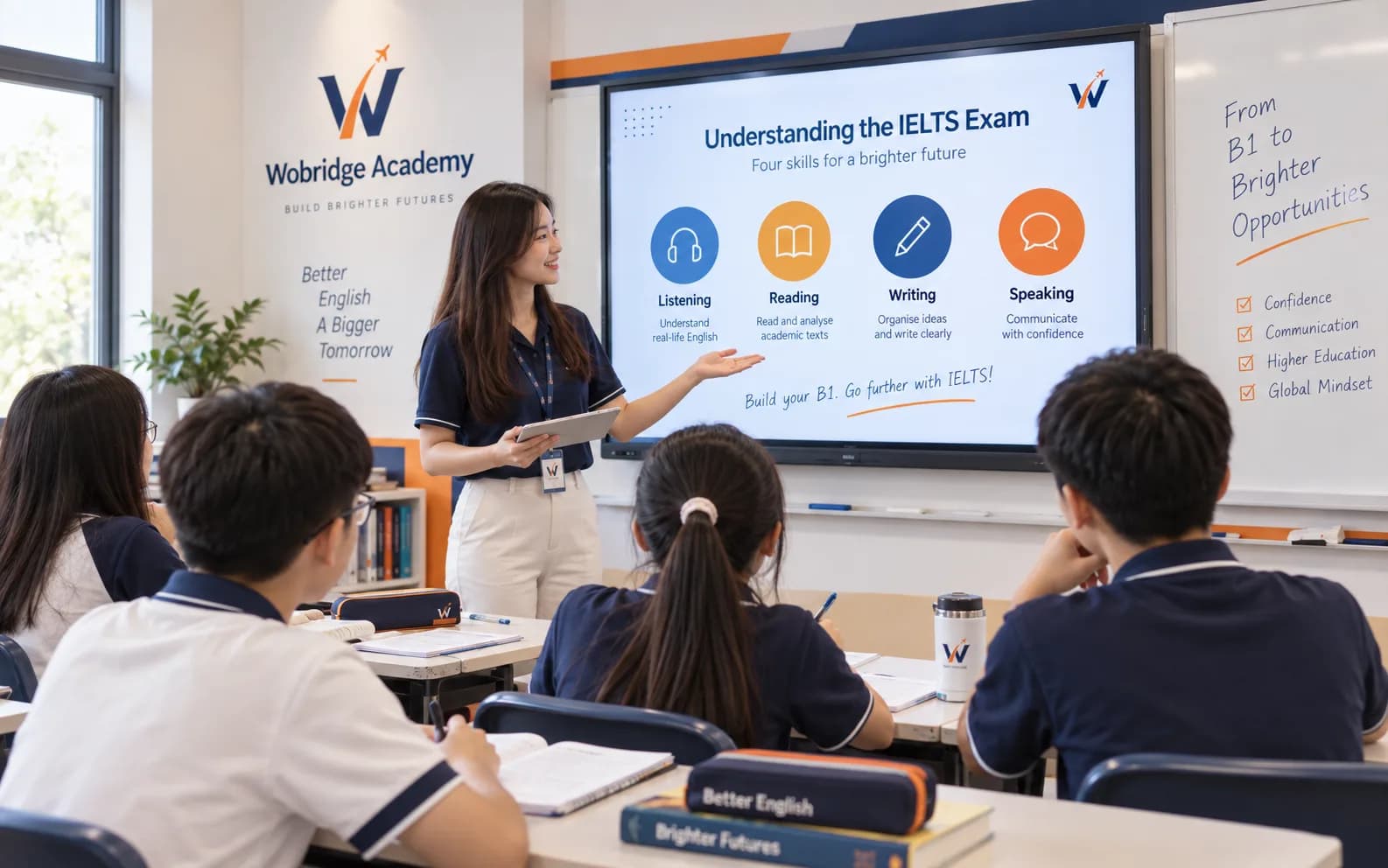 Giáo viên Wobridge giới thiệu định dạng IELTS cho học sinh lớp 10