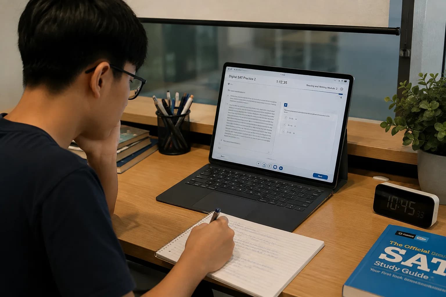 Học sinh khóa Digital SAT Advanced làm trọn đề trên ứng dụng thi trong đúng thời lượng