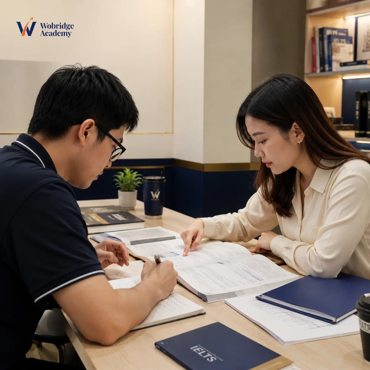Buổi học kèm 1:1 của khóa IELTS Academic 7.0+ tại Wobridge Academy