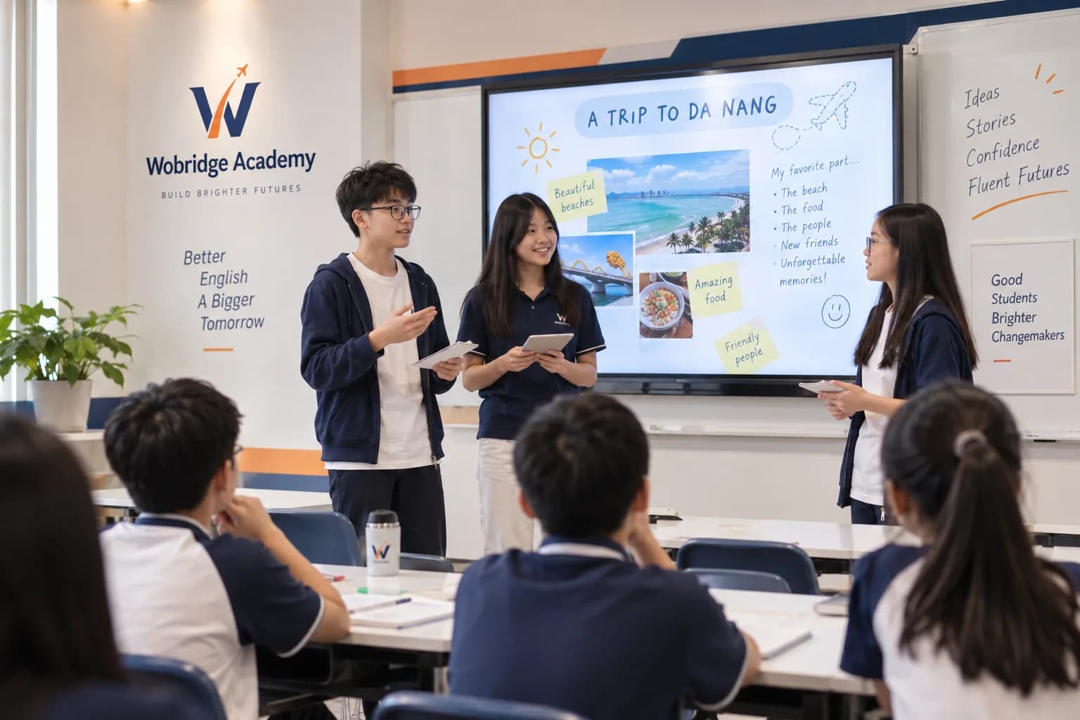 Học sinh Kids Flyer trình bày ý kiến trước lớp