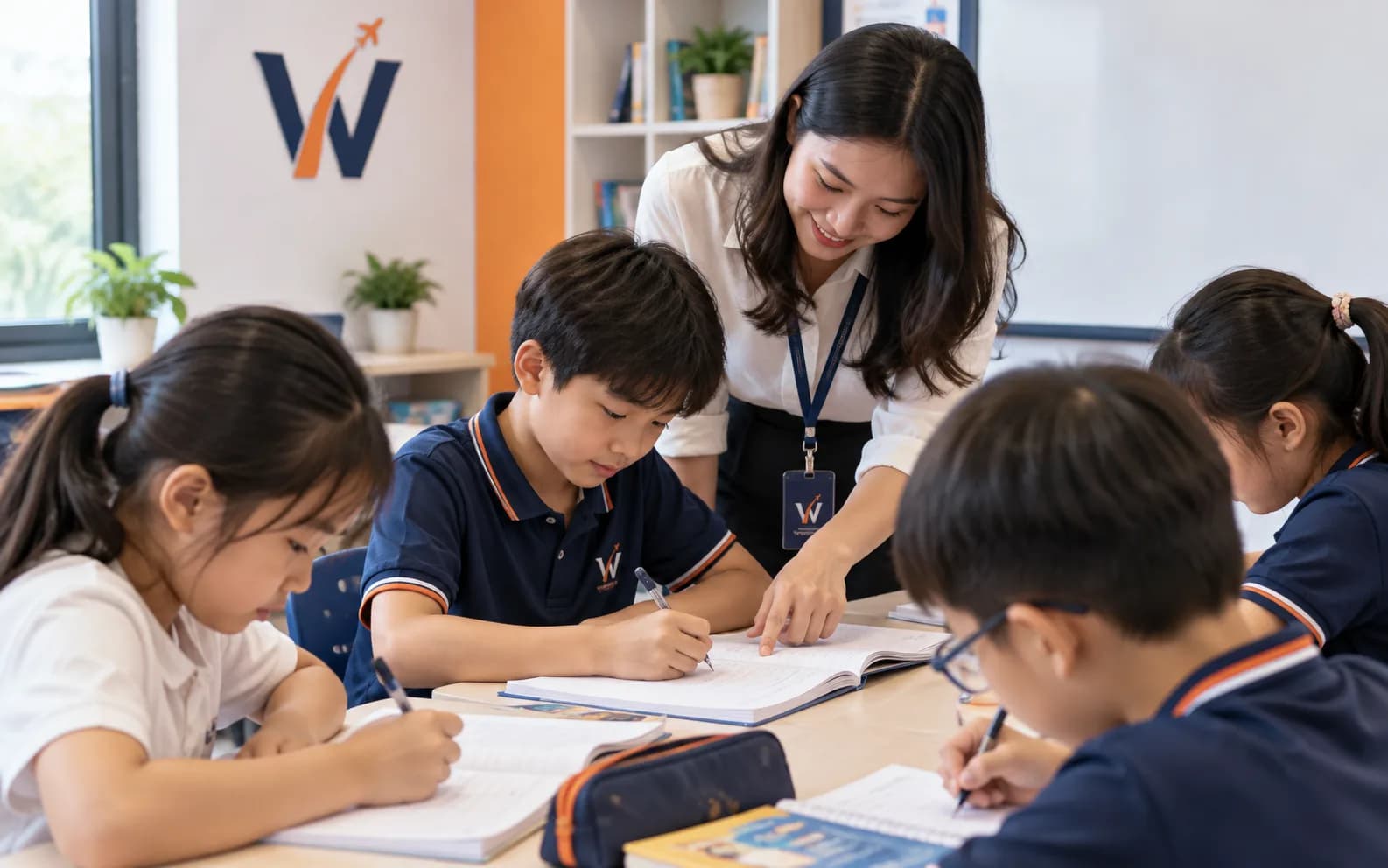 Giáo viên Wobridge hướng dẫn học sinh Kids Mover viết đoạn văn ngắn