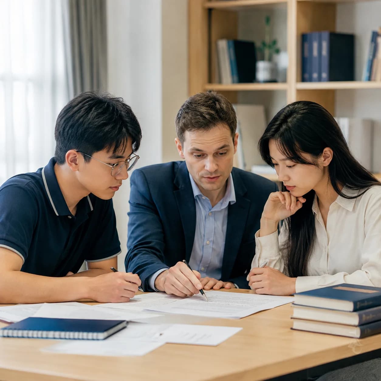 Buổi học của khóa VSTEP C1 tại Wobridge Academy trong giờ phân tích bài luận