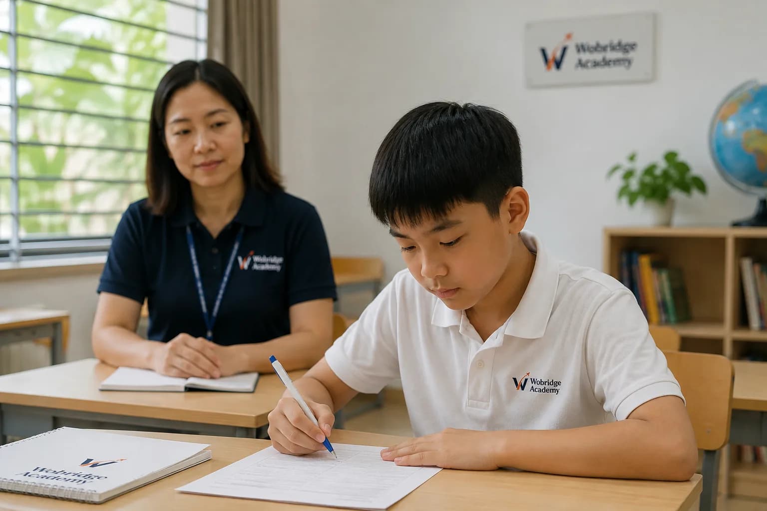 Học viên làm bài kiểm tra đầu vào tại Wobridge Academy