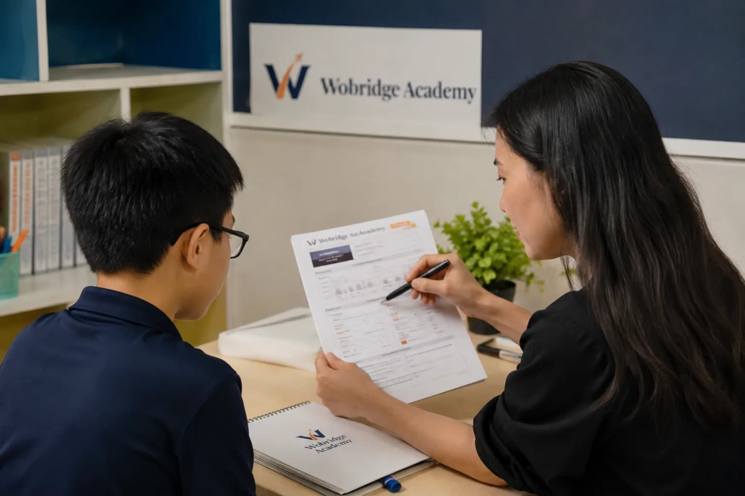 Giáo viên và học viên xem lại kết quả thi thử để điều chỉnh lộ trình