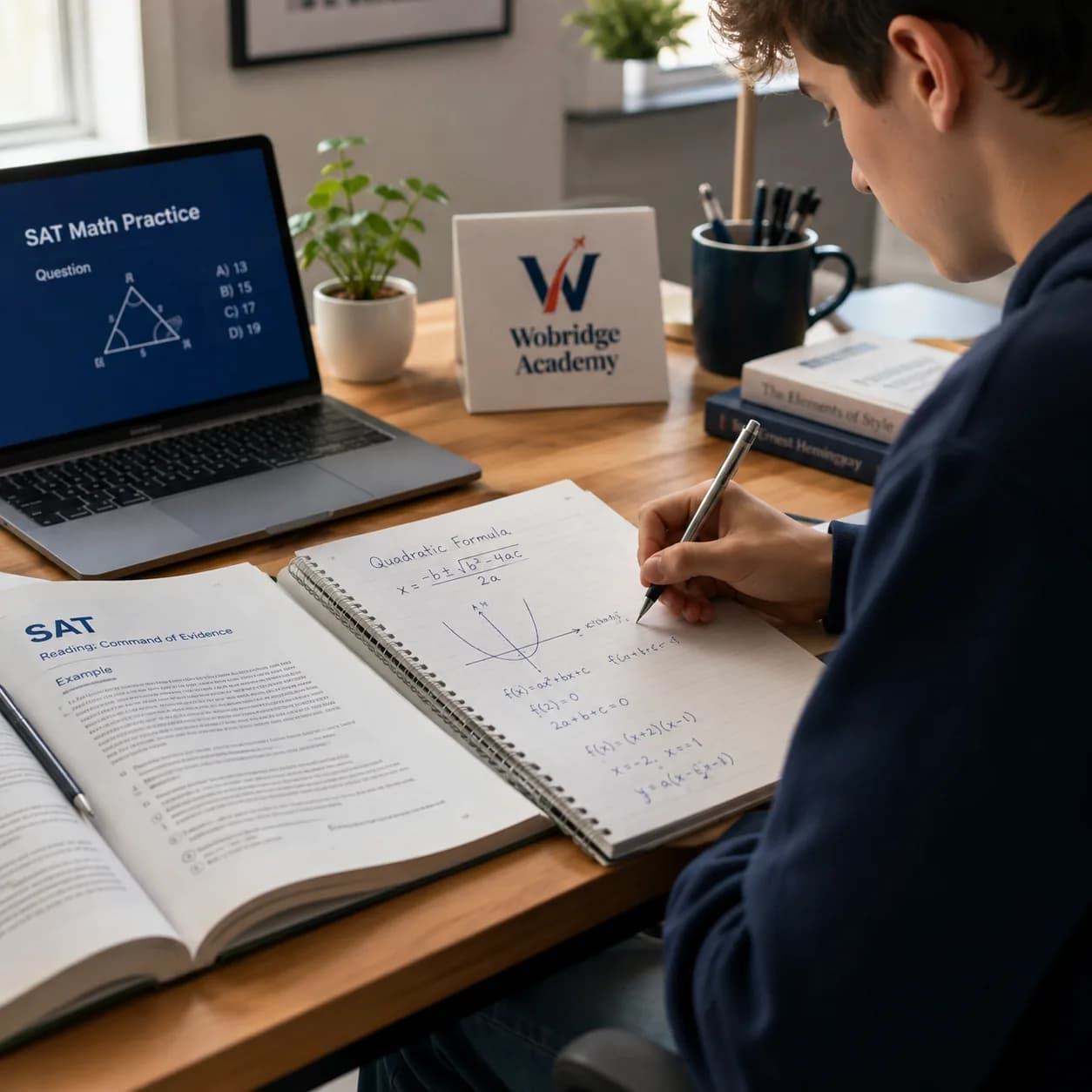 Lớp học SAT tại Wobridge Academy trong một buổi luyện trực tuyến