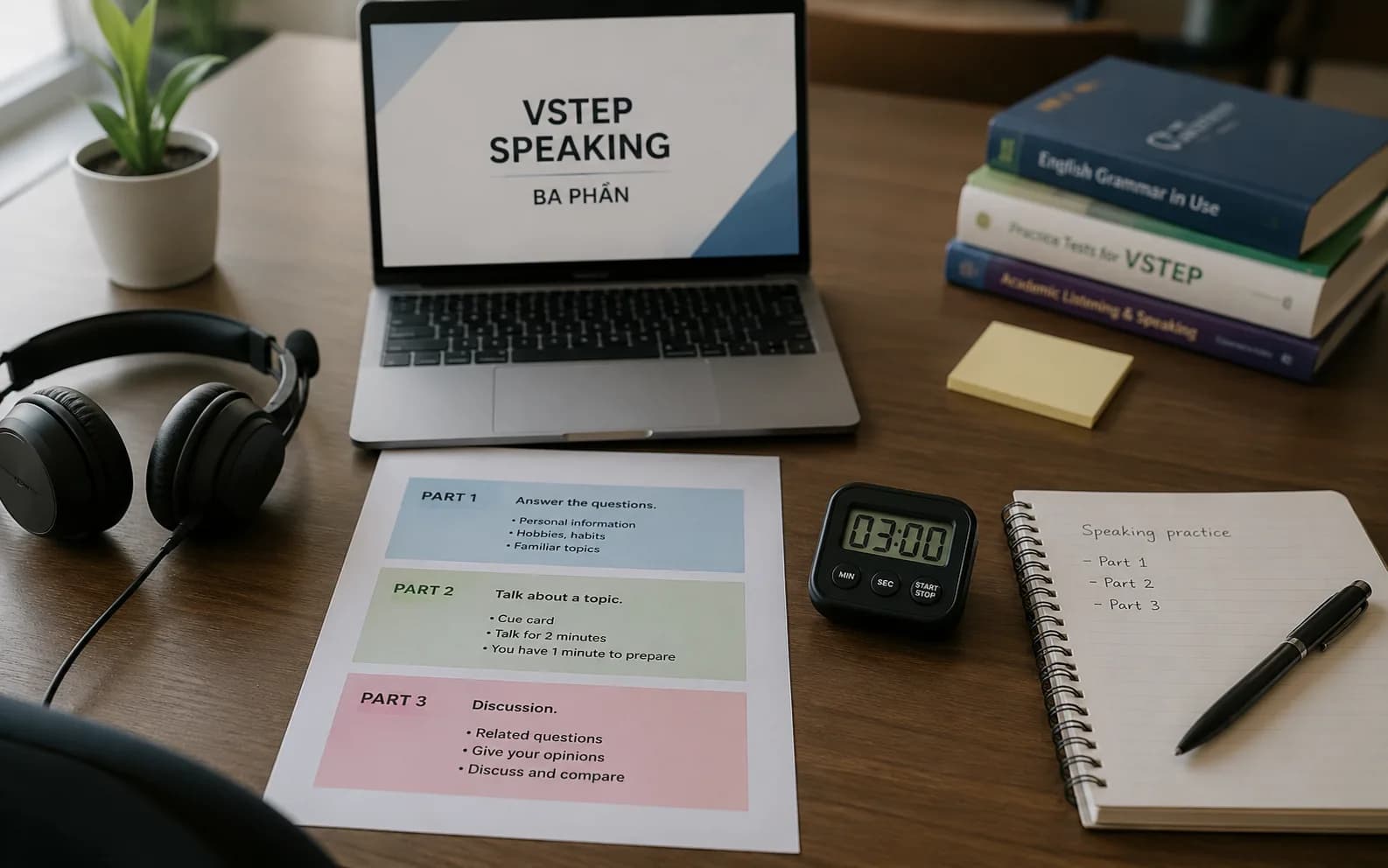 VSTEP Speaking — ba phần thi